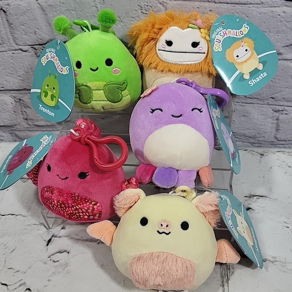 Squishmallow Mini Plush Backpack Clip Lotβ Shasta Trenton Meghan Barella Beula
